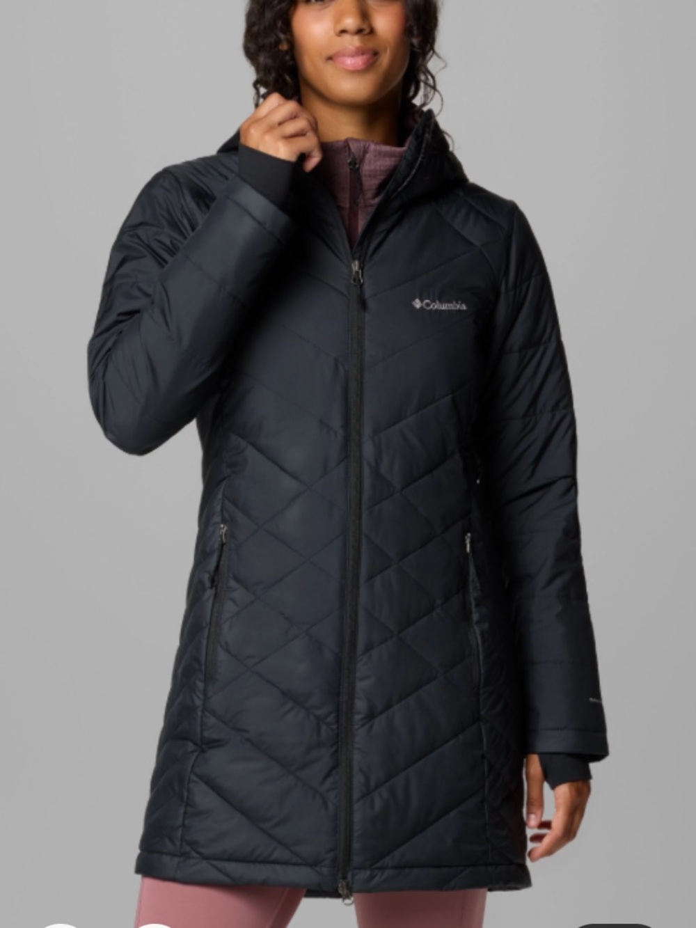 Columbia Women's Long Quilted Hooded Puffer Jacket - Black